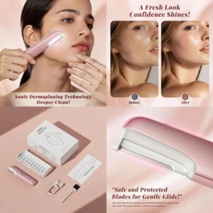 Pink Dermaplaning Device for WomenFacial Hair Removal
